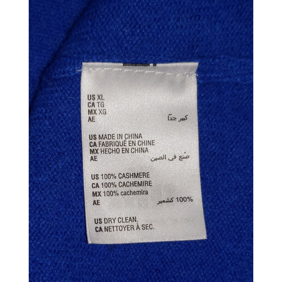 Charter Club 100% Cashmere Royal Blue V‑Neck Sweater Women’s XL - Picture 8 of 10
